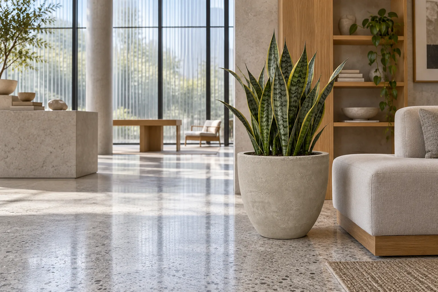 Fioriera Vaso in Fibra di Vetro "Emilio S3L" – Fioriera Conica in finitura Nuvolato Soft — vista 6 di 12