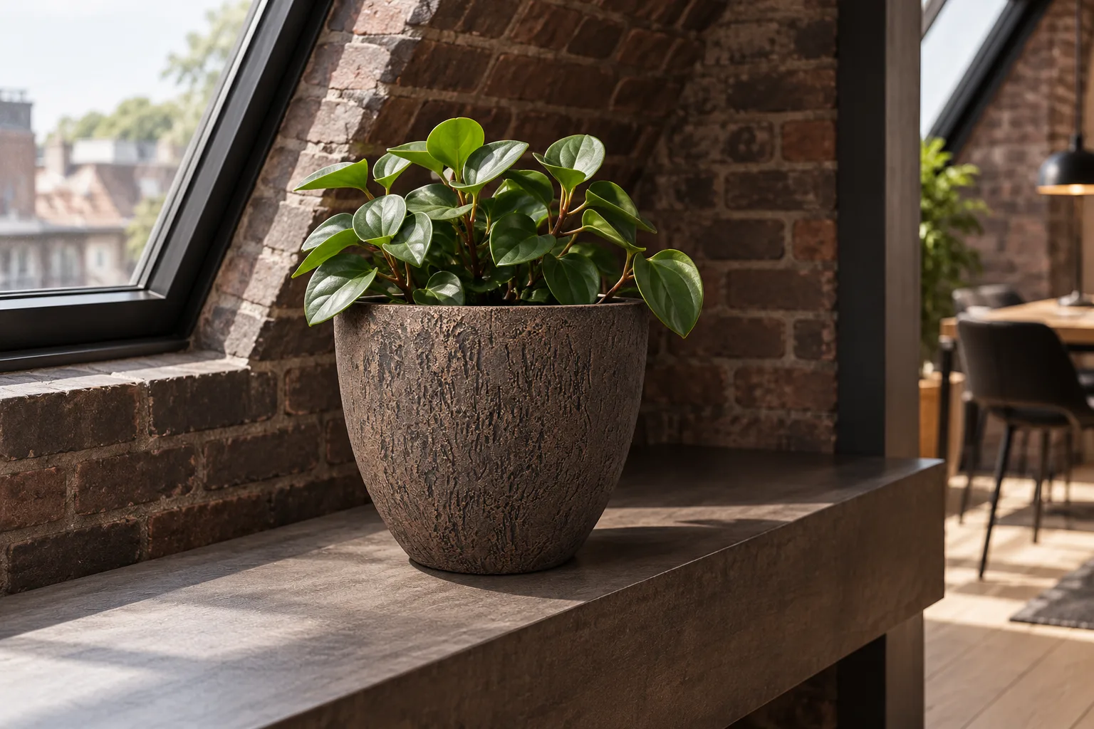 Fioriera Vaso in Fibra di Vetro "Emilio" – Fioriera Conica in finitura Texture Lavorata — vista 6 di 12